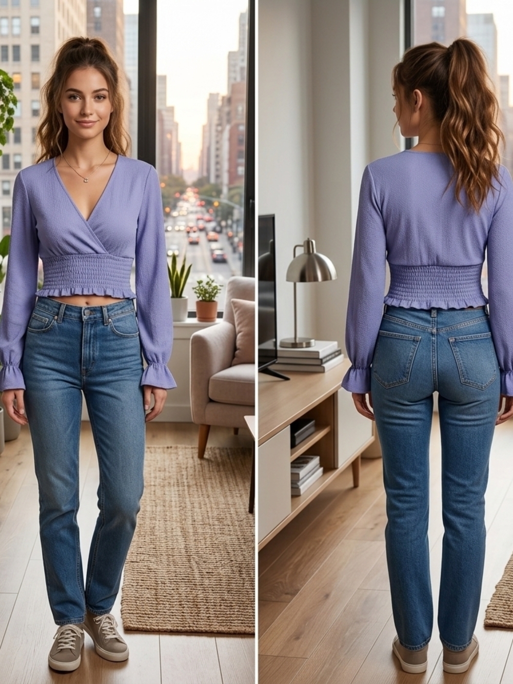 Altar'd State Periwinkle Textured Knit Top